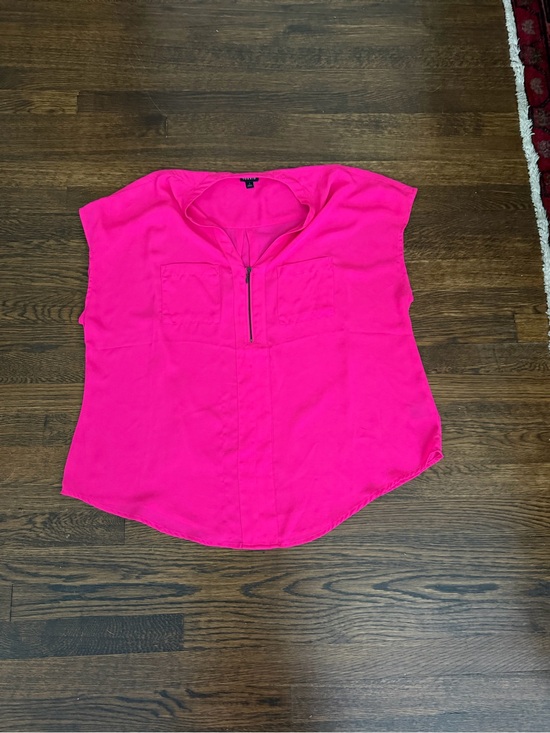 torrid Tops - torrid Hot Pink Zip-Front Short Sleeve Blouse